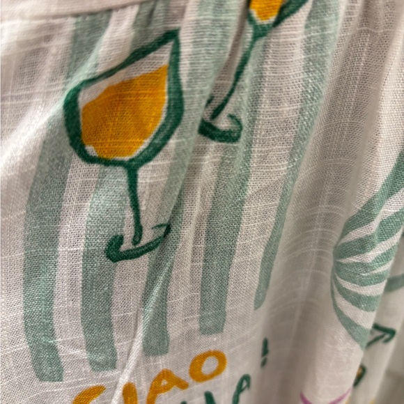 NWT Paper Heart linen blend Italian fruit and cocktail inspired print dress - S - Picture 15 of 16